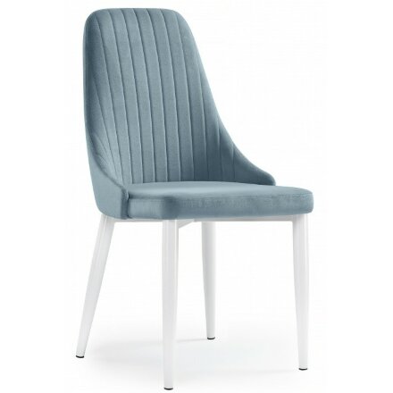 Стул на металлокаркасе Kora light blue / white 