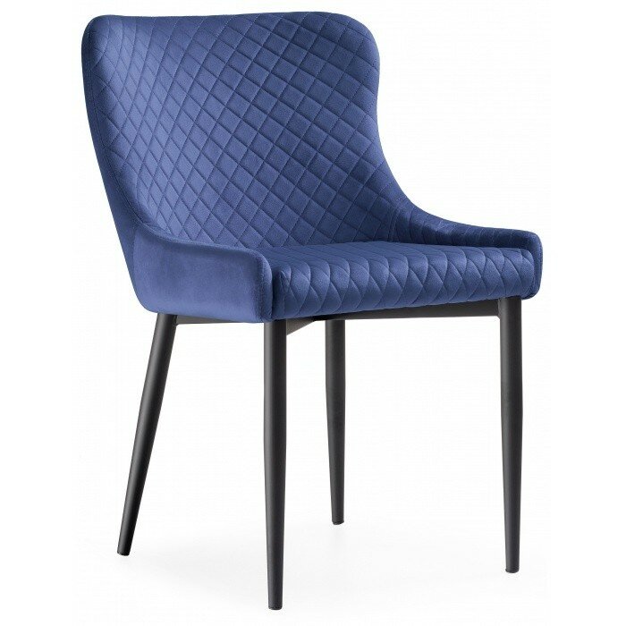 Стул на металлокаркасе Teo dark blue / black Стул на металлокаркасе Teo dark blue / black
