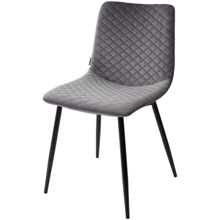Стул TINTIN BLUVEL-14 GREY / черный каркас М-City 