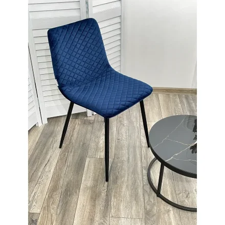 Стул TINTIN BLUVEL-86 NAVY BLUE / черный каркас М-City 