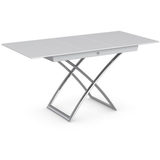 Стол MAGIC-J CS/5041-G, P77 chrome/ P64 white/ glass GXW extrawhite Стол MAGIC-J CS/5041-G, P77 chrome/ P64 white/ glass GXW extrawhite