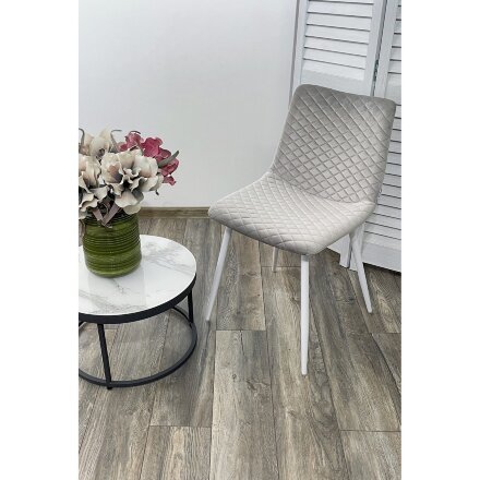 Стул TINTIN BLUVEL-03 LIGHT GREY / белый каркас М-City 