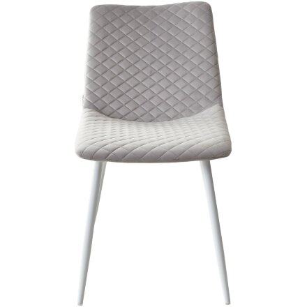 Стул TINTIN BLUVEL-03 LIGHT GREY / белый каркас М-City 