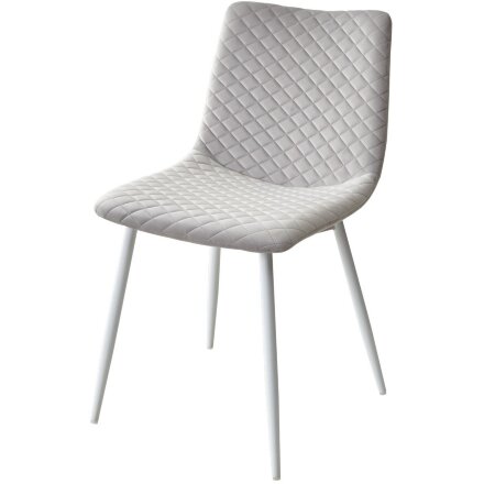 Стул TINTIN BLUVEL-03 LIGHT GREY / белый каркас М-City 