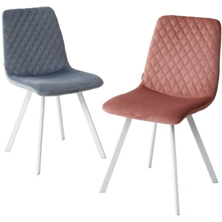 Стул DAIQUIRI BLUVEL-52 PINK / белый каркас, велюр М-City 