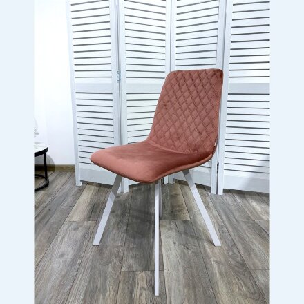 Стул DAIQUIRI BLUVEL-52 PINK / белый каркас, велюр М-City 