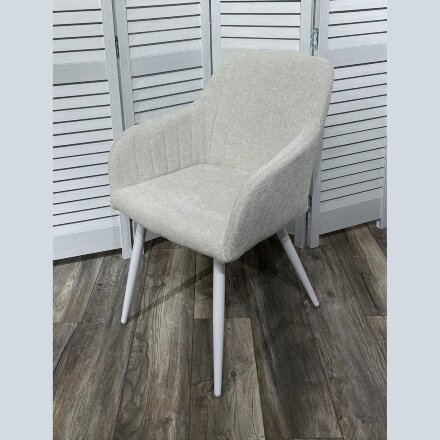 Стул BRANDY WZ2042-18 белая галька, фактурный велюр/ белый каркас М-City 