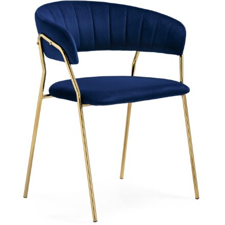 Стул на металлокаркасе Kamelia 1 dark blue / gold 
